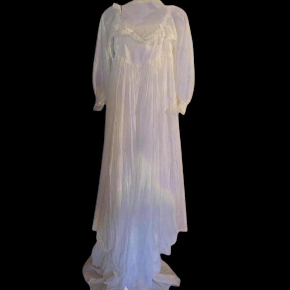 White maxi dress with long